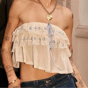 New! Free people
Tailia Embroidered Tube Top size XL